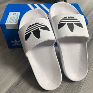 Adidas White Slides Size US 6